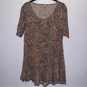 LulaRoe tunic paisley print women’s size small